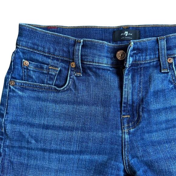 7 For All Mankind Mid-Rise Stretch Denim Rolled Shorts Twill 26 - Picture 4 of 7